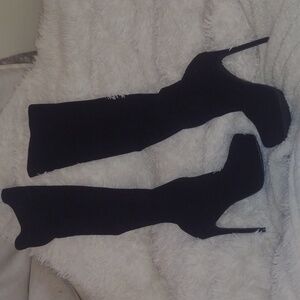 Thigh High Suede Platform Stiletto Boots